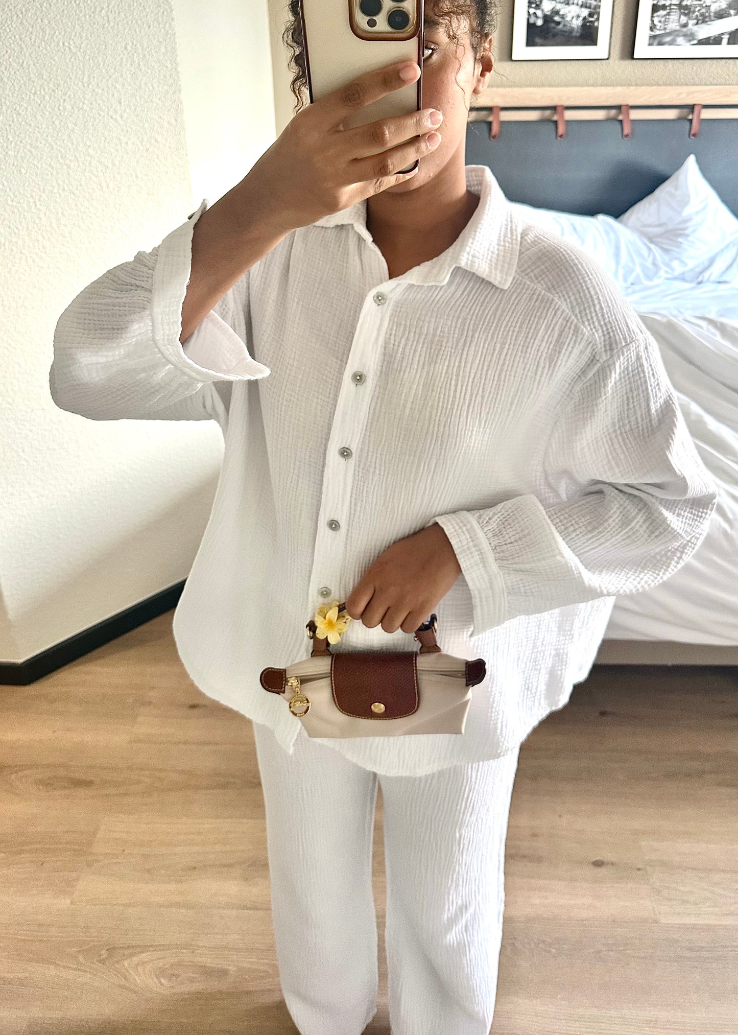 Ensemble en gaz de coton - Blanc