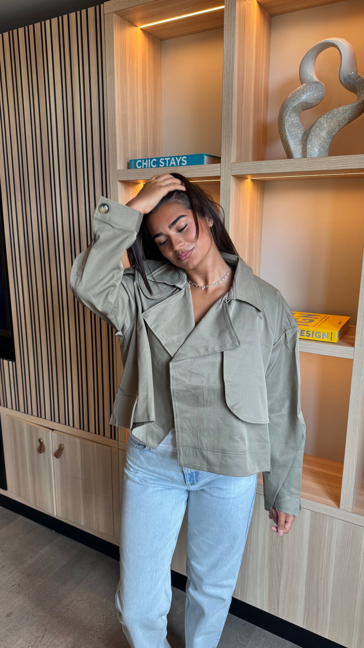 Trench oversize court - kaki