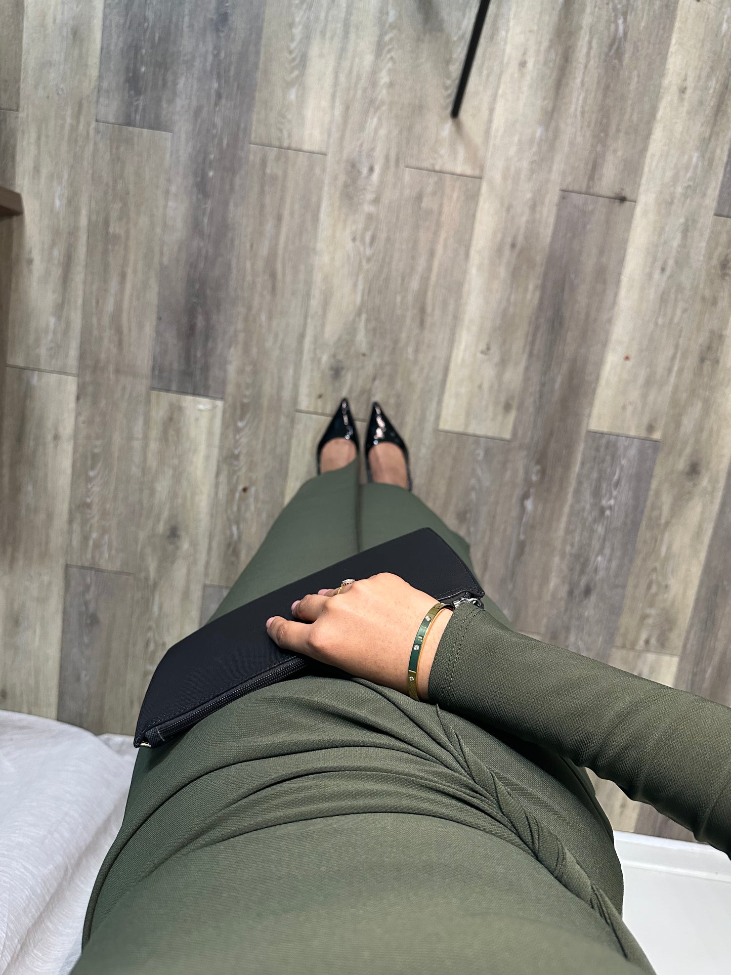 Robe nouée - vert kaki