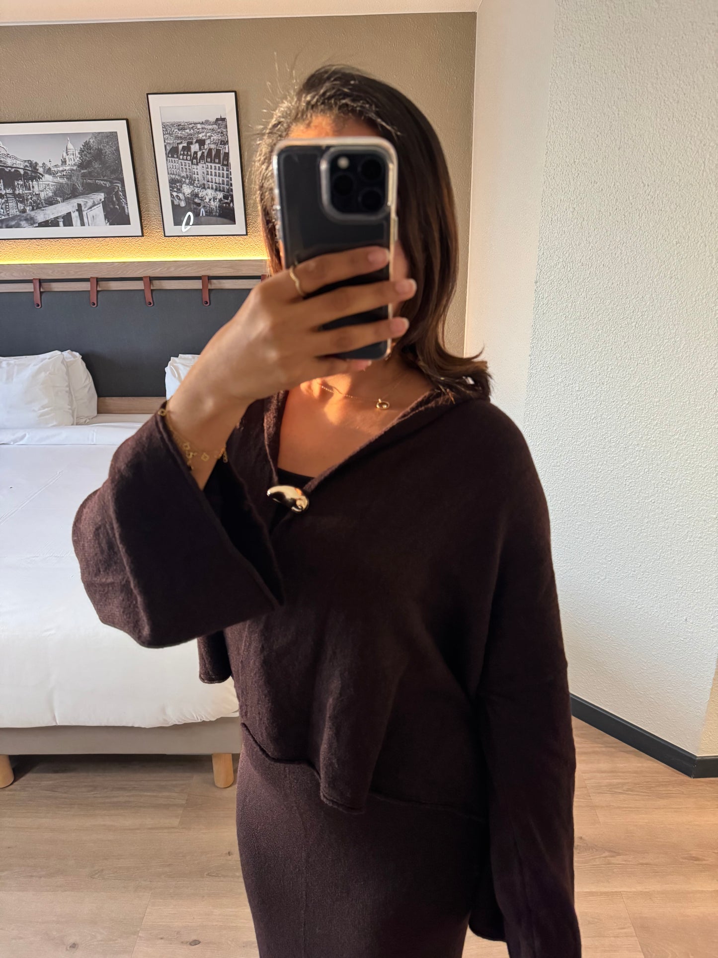 Ensemble en maille - marron