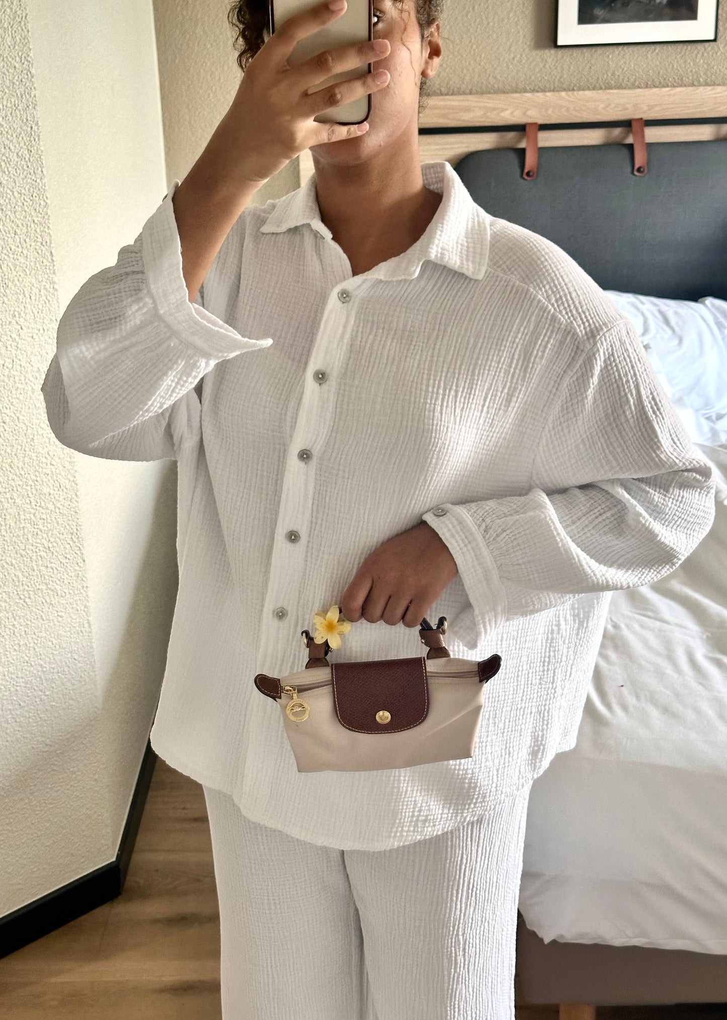 Ensemble en gaz de coton - Blanc