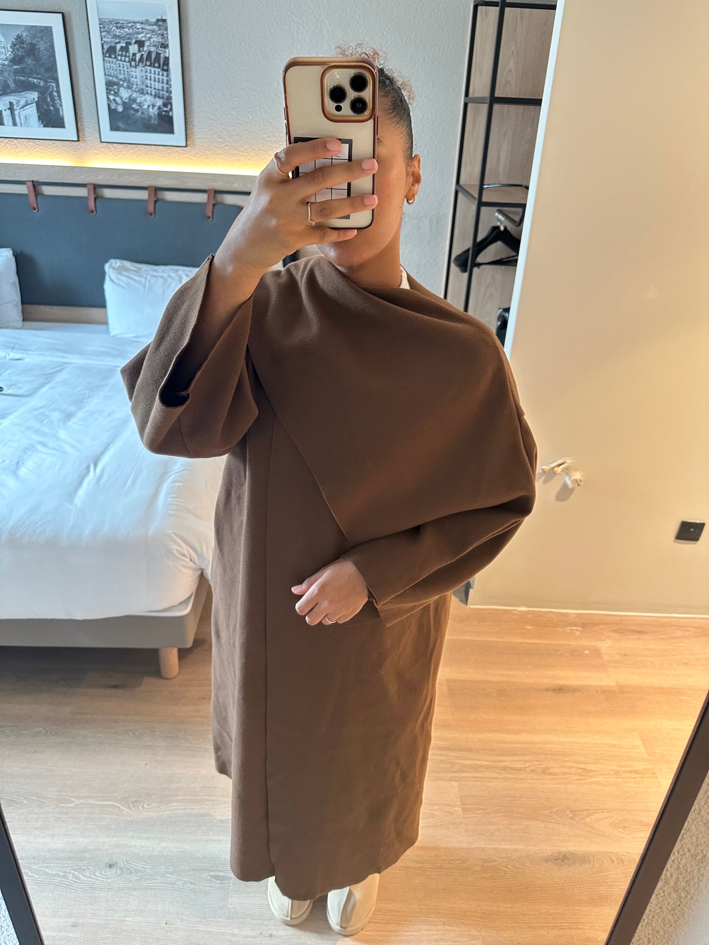 Manteau écharpe Long - marron