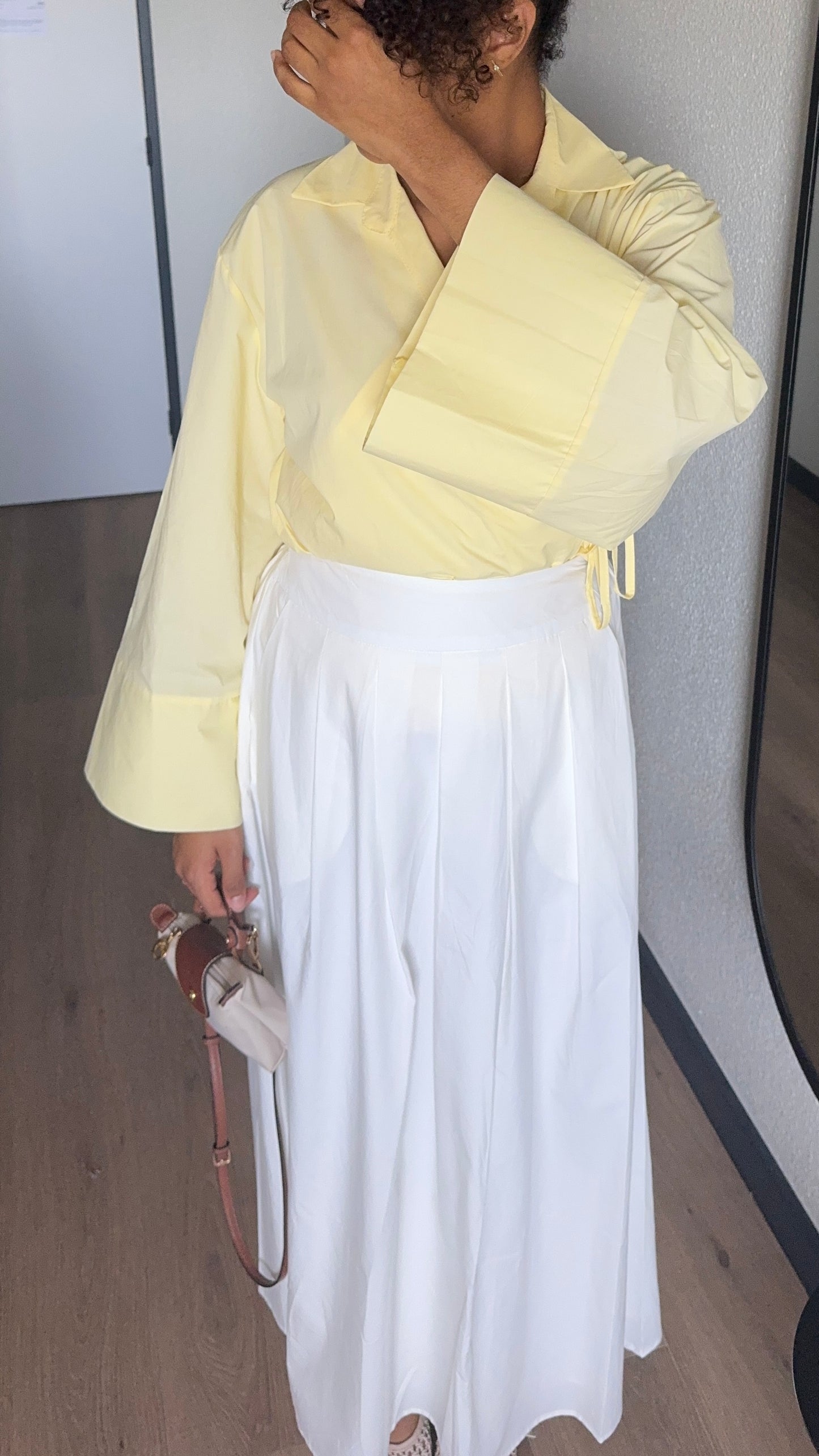 Jupe longue en coton - blanc