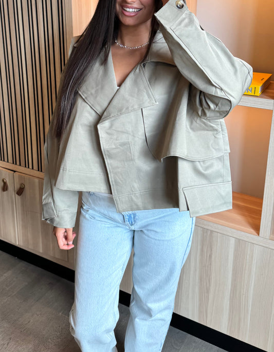 Trench oversize court - kaki