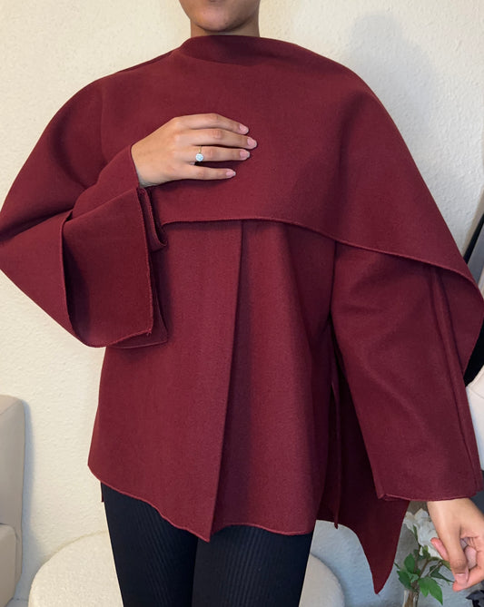 Manteau écharpe burgundy