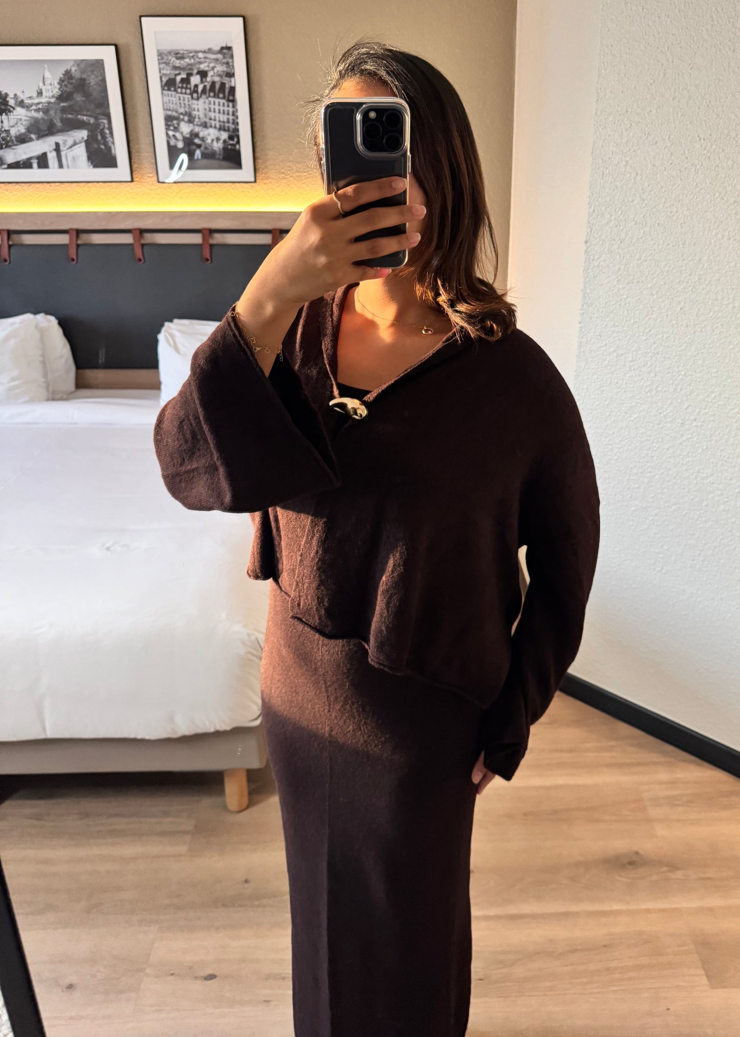 Ensemble en maille - marron