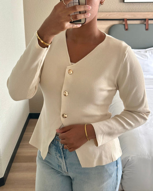 Cardigan à boutons - beige