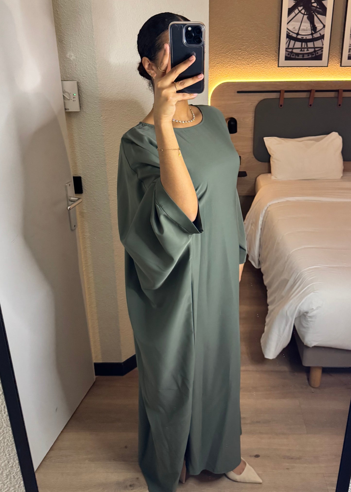 Abaya Hawara - vert kaki