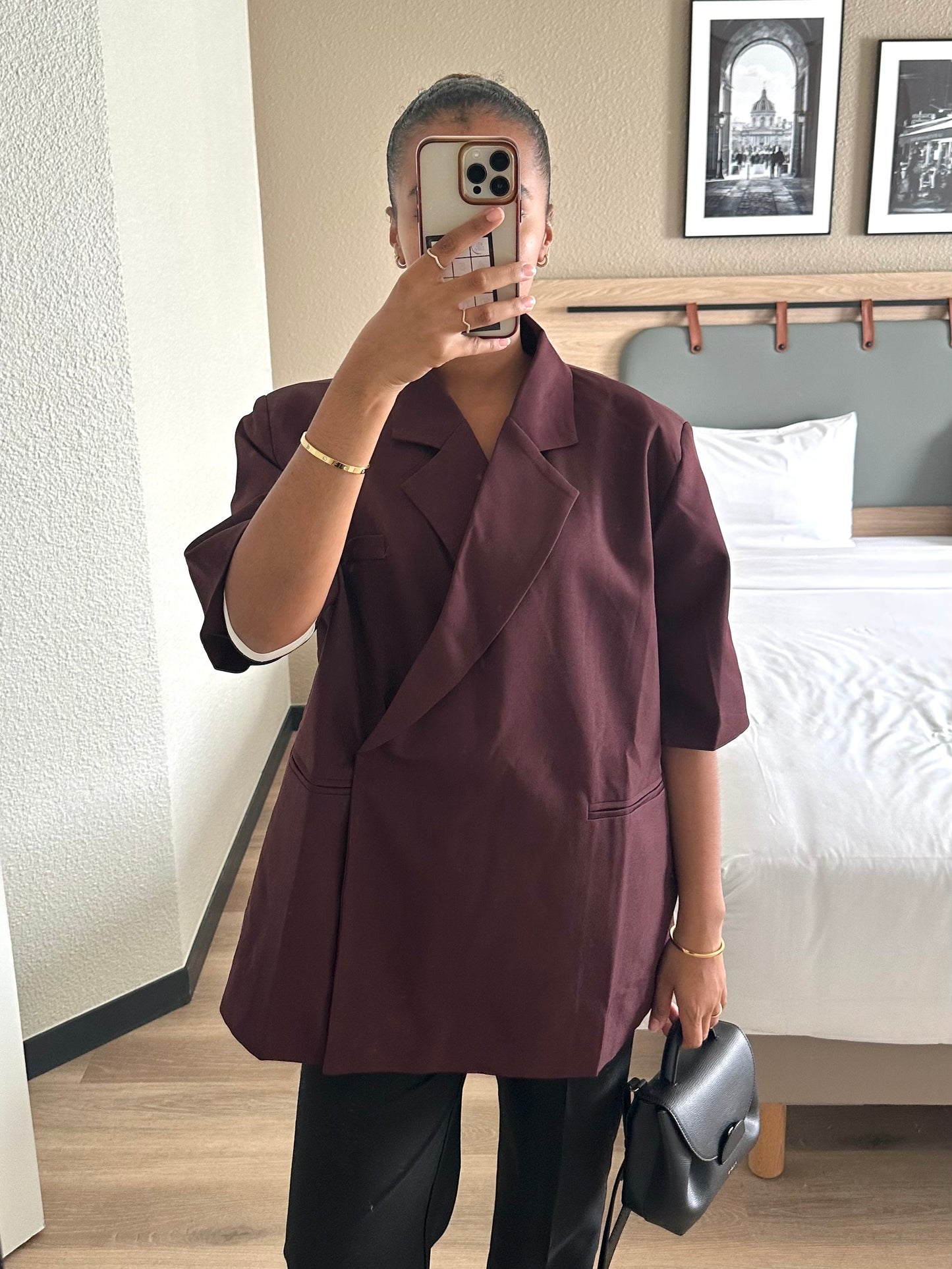 [PREMIUM] Blazer manches 3/4 - Bordeaux