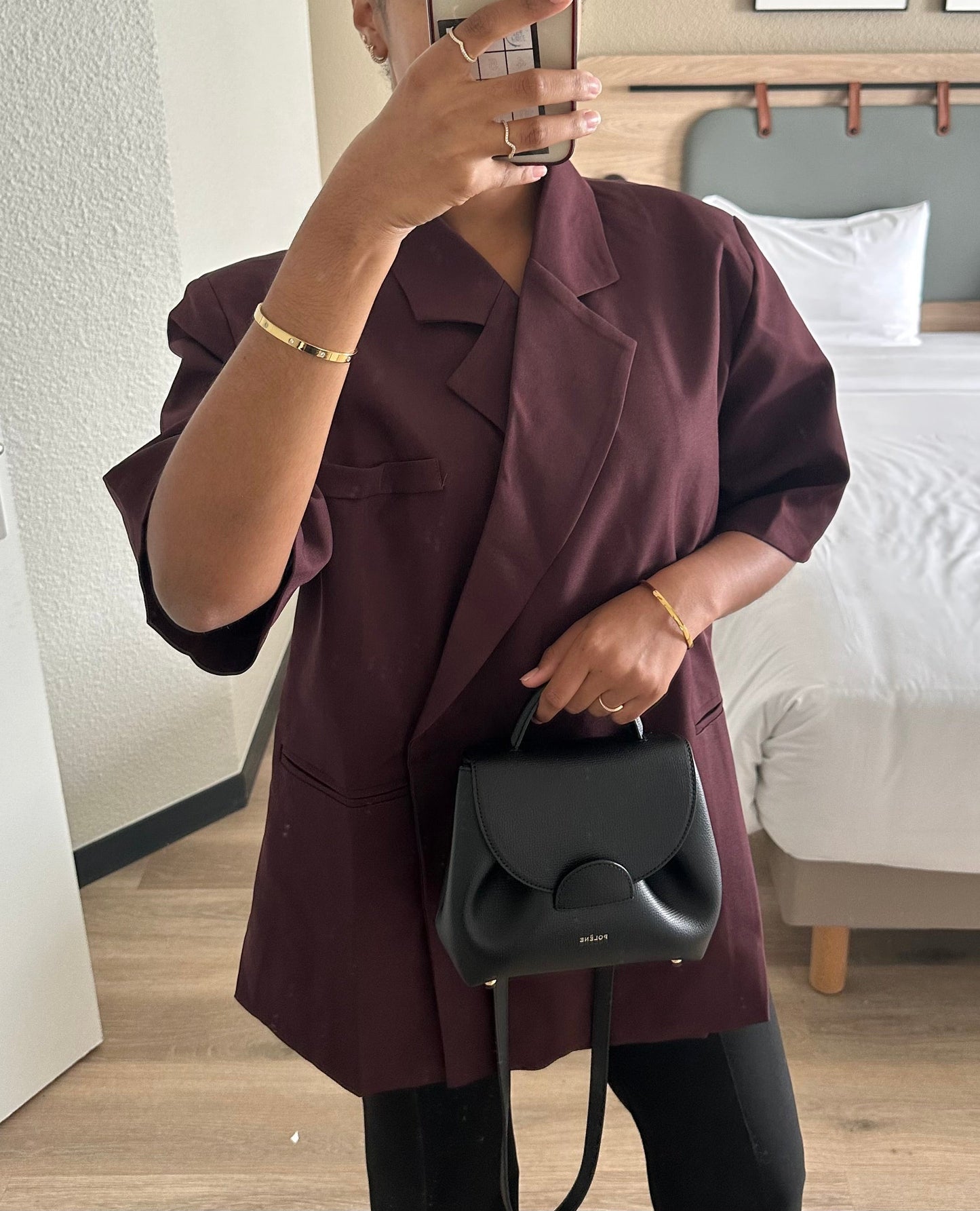 [PREMIUM] Blazer manches 3/4 - Bordeaux