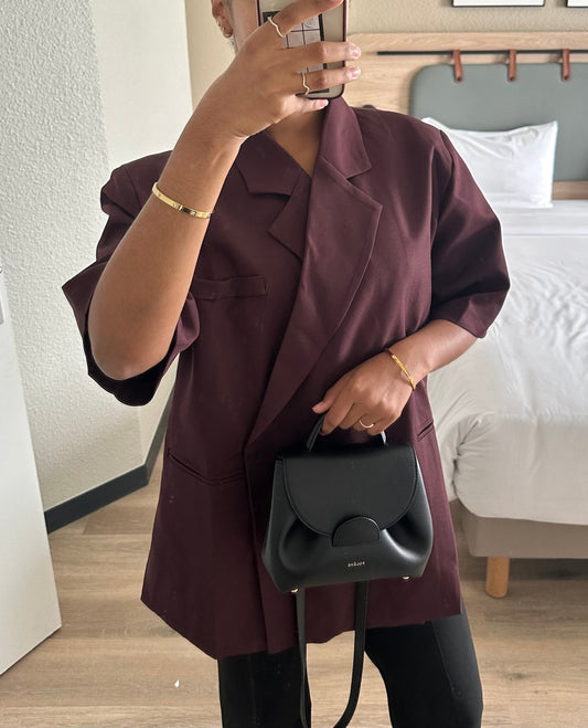 [PREMIUM] Blazer manches 3/4 - Bordeaux