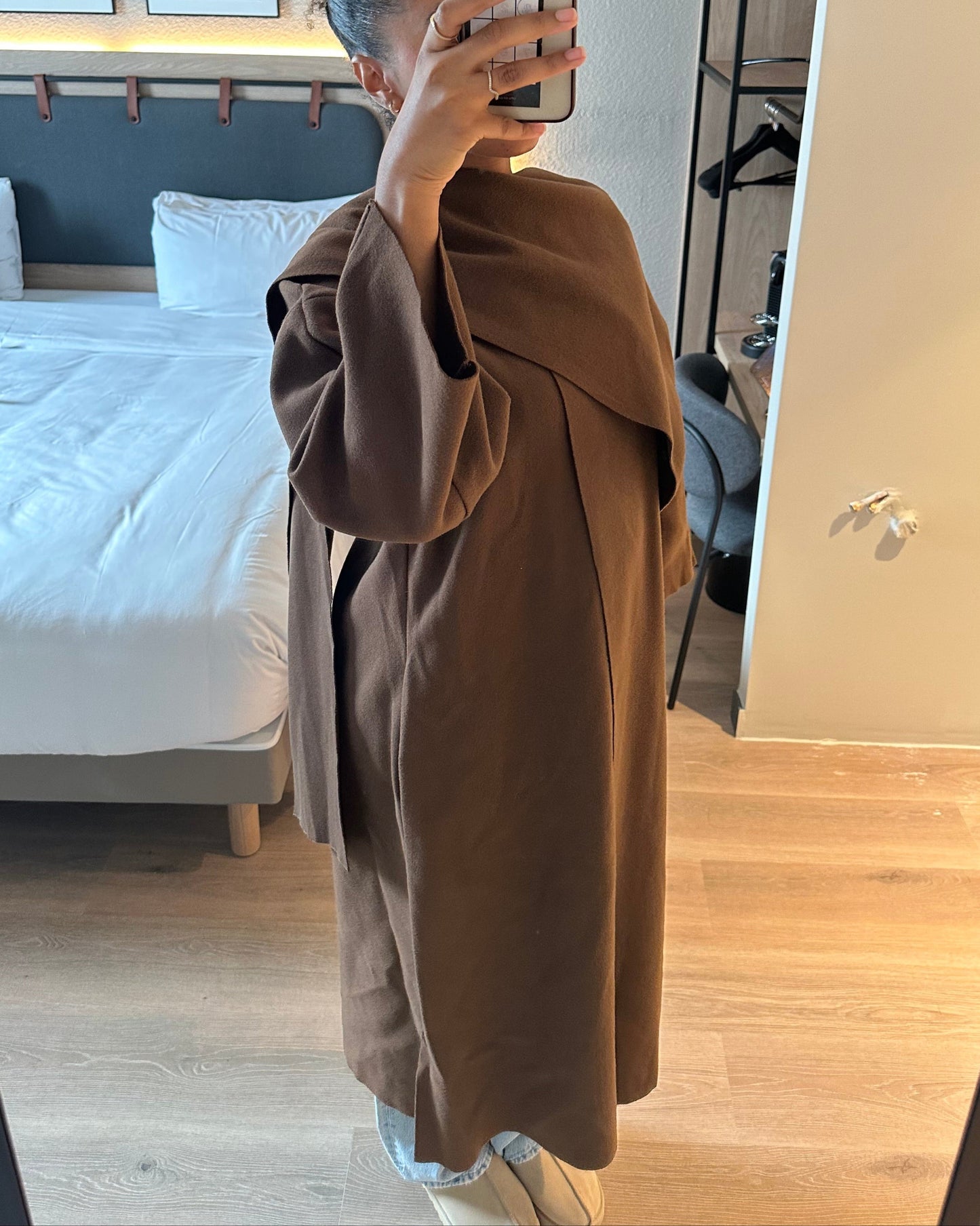 Manteau écharpe Long - marron