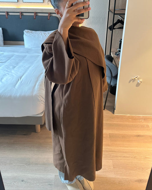Manteau écharpe Long - marron