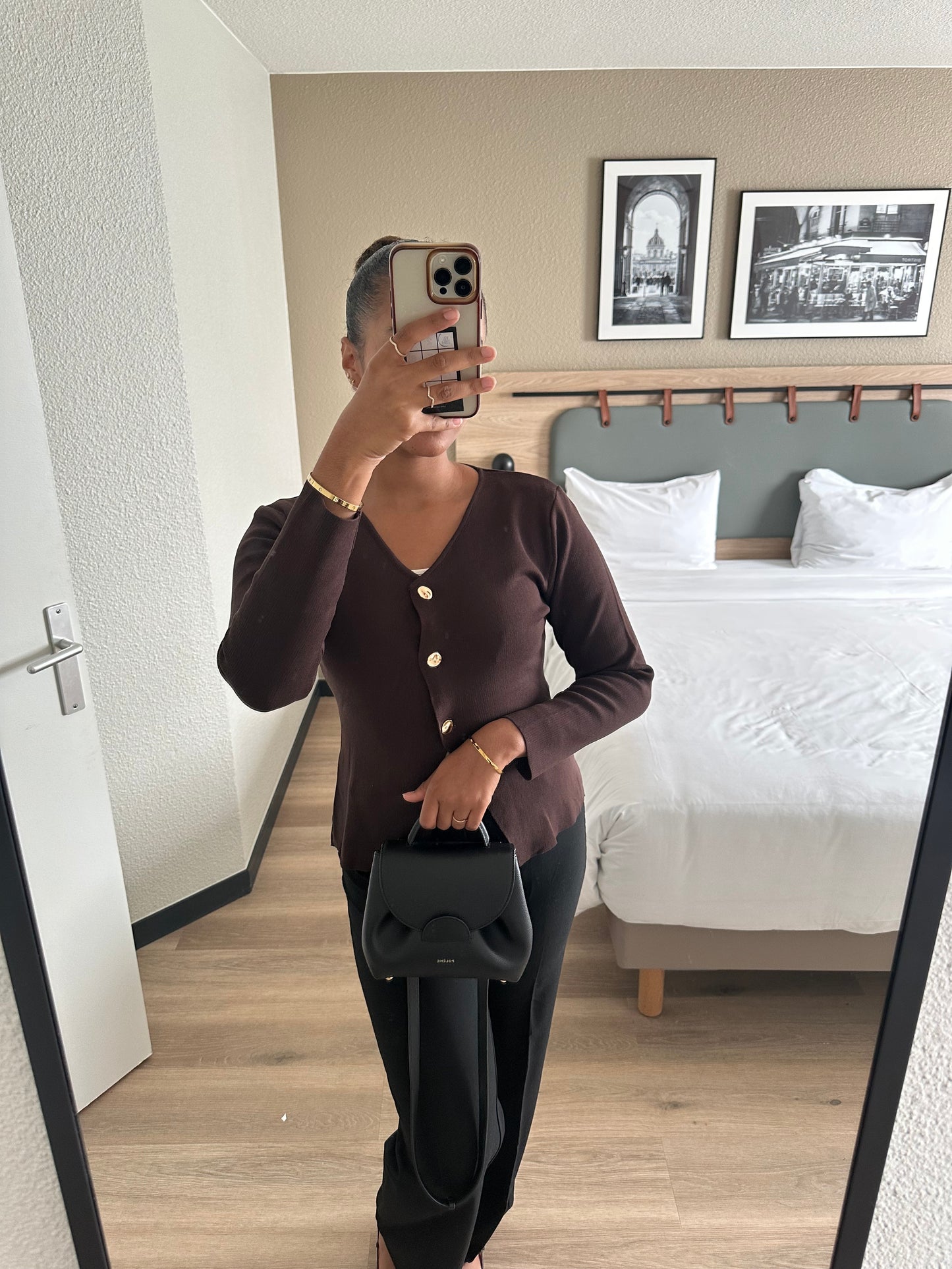 Cardigan à boutons - marron