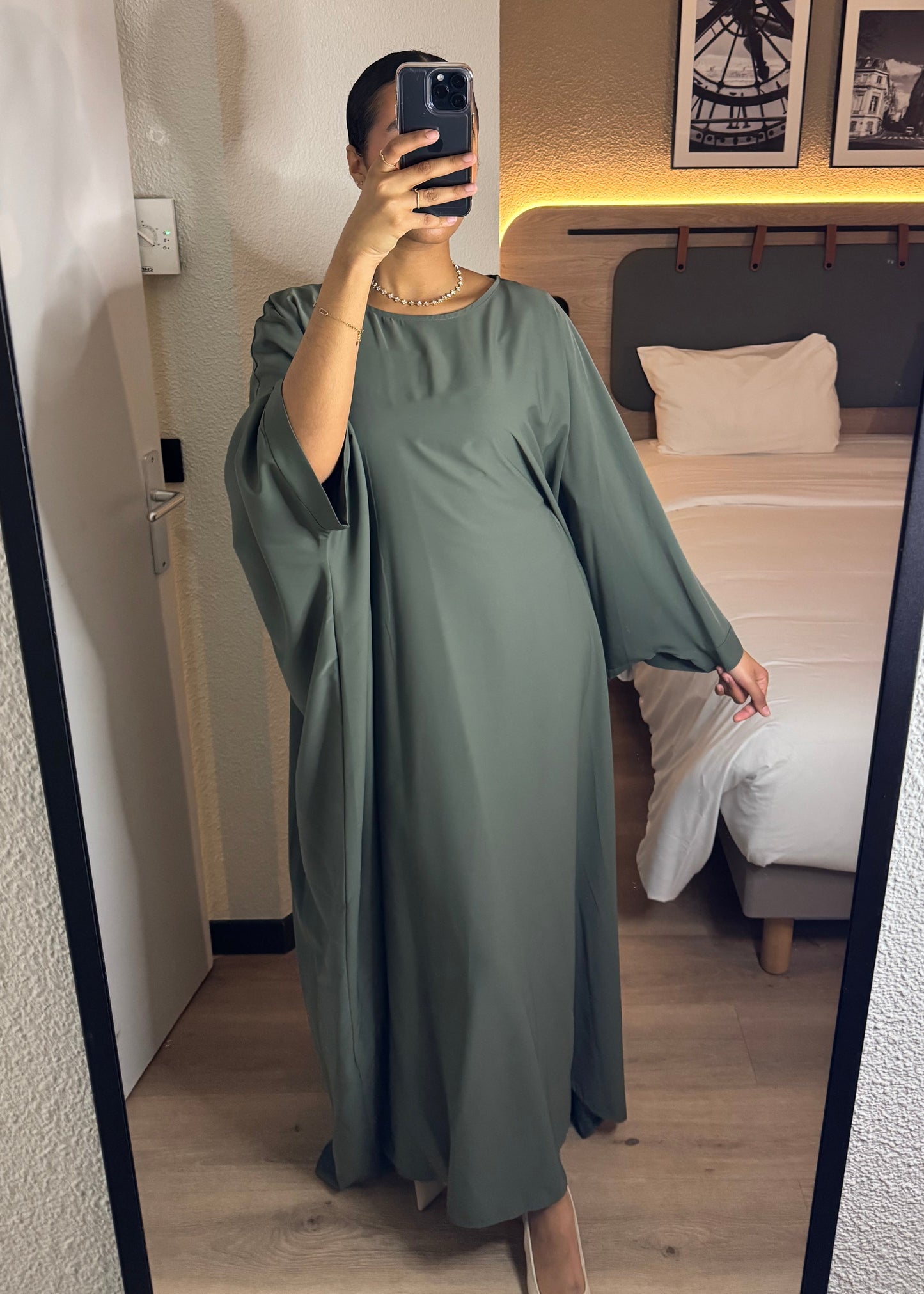Abaya Hawara - vert kaki