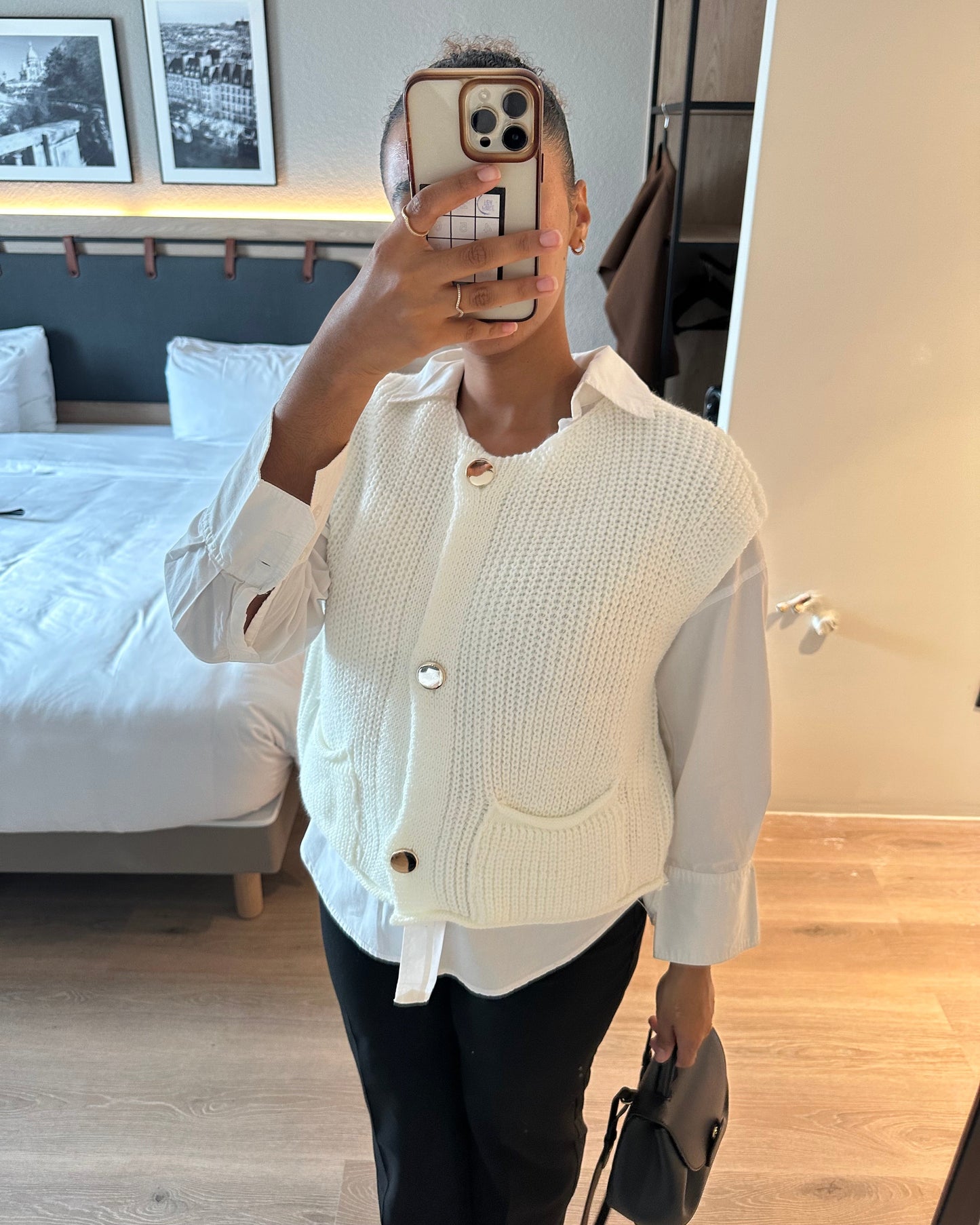 Gilet sans manches Crème