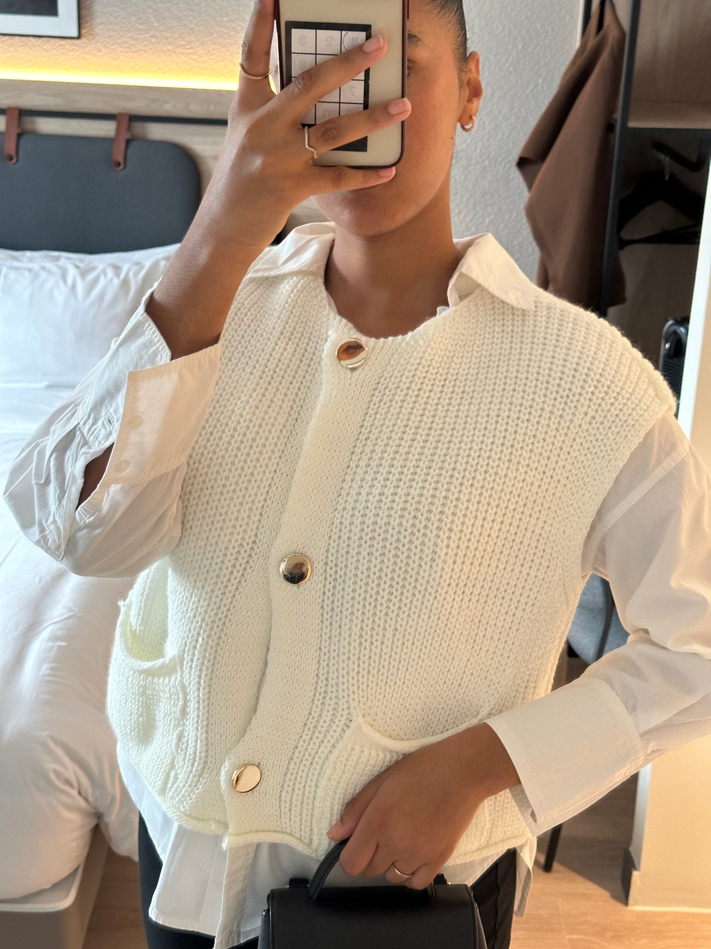 Gilet sans manches Crème