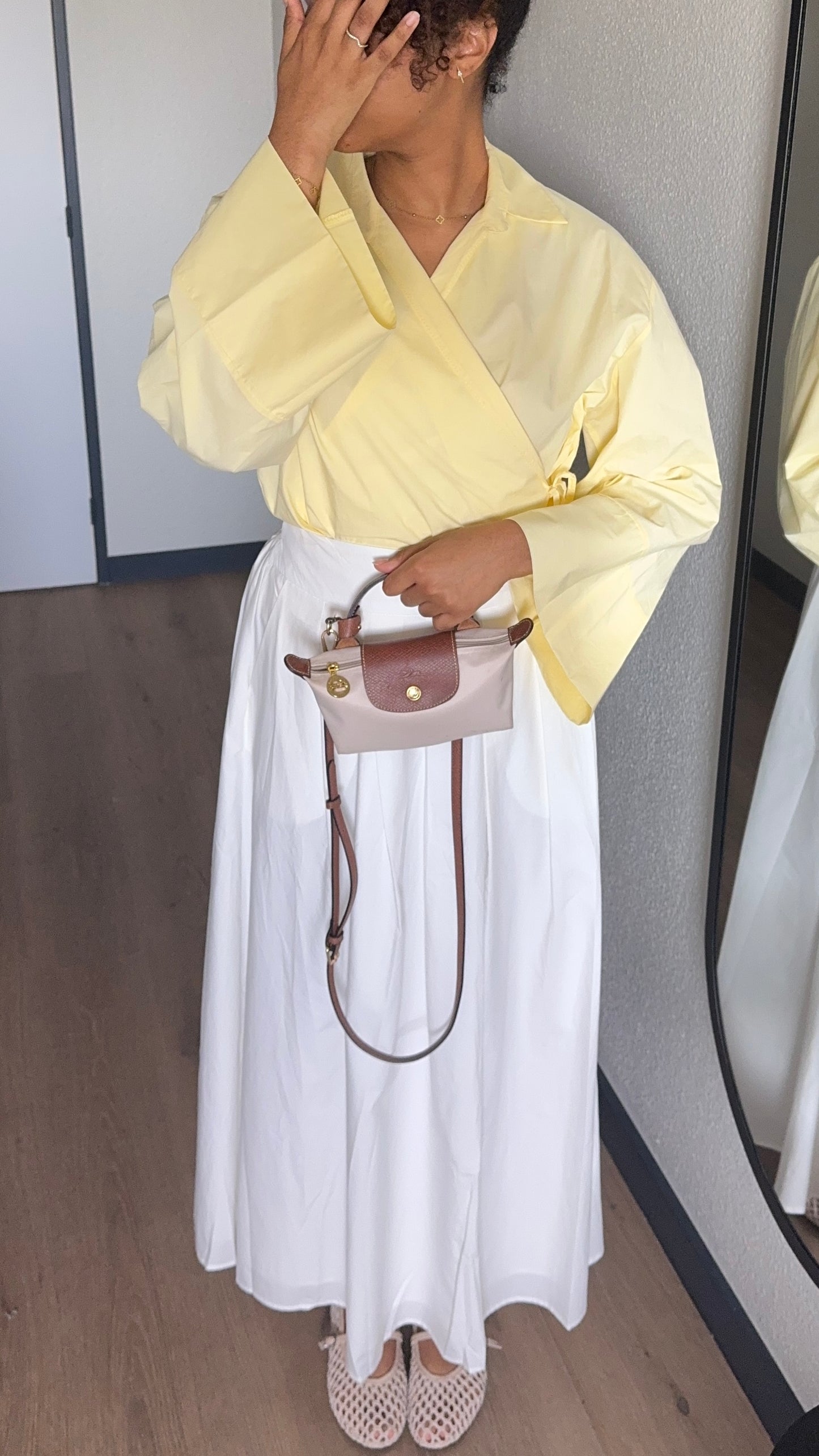 Jupe longue en coton - blanc